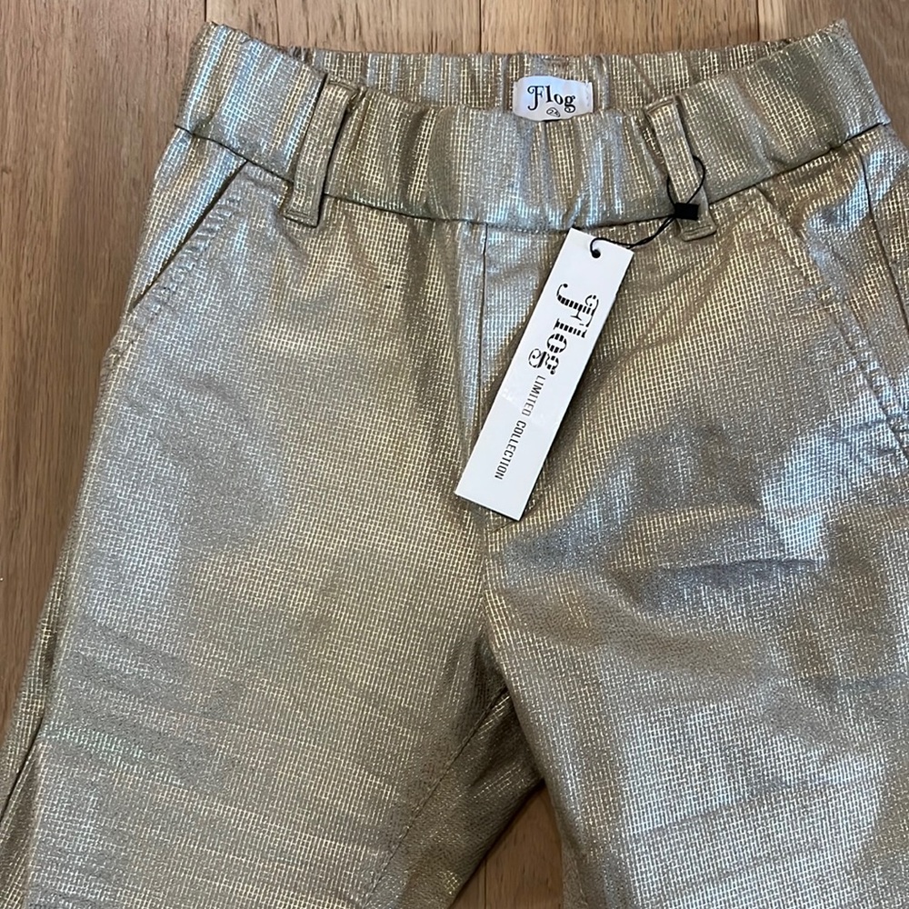 BEVY FLOG Metallic Gold Women's Pants